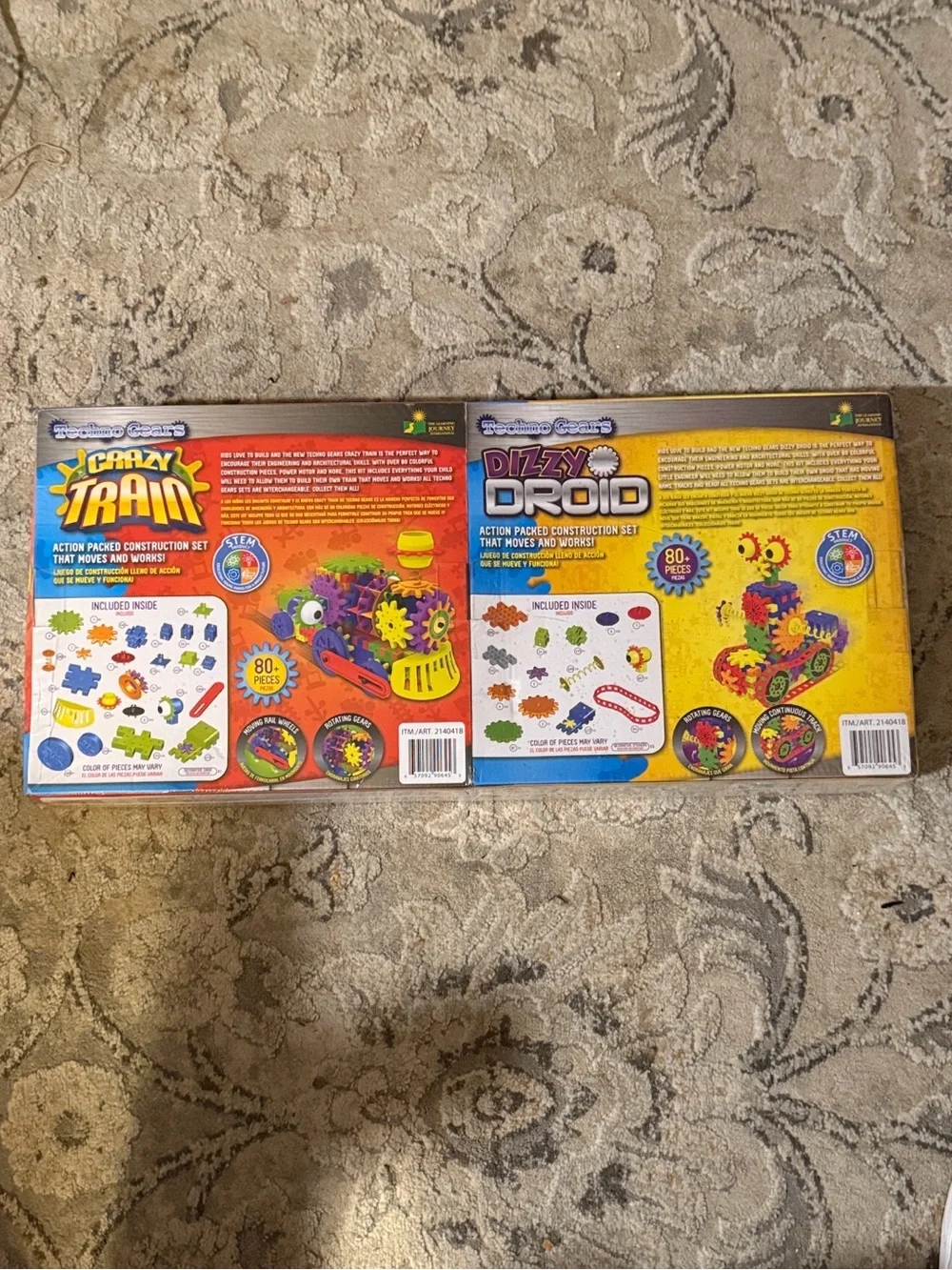 Dizzy Droid & Crazy Train 2 pk Construction Toy Set 80 pieces - Moves and Works